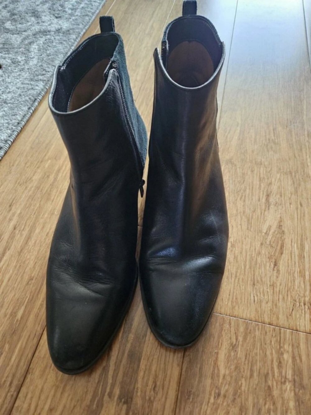 COACH Leather And Suede Zipper Bootie Women's Size US 9.5 BLACK